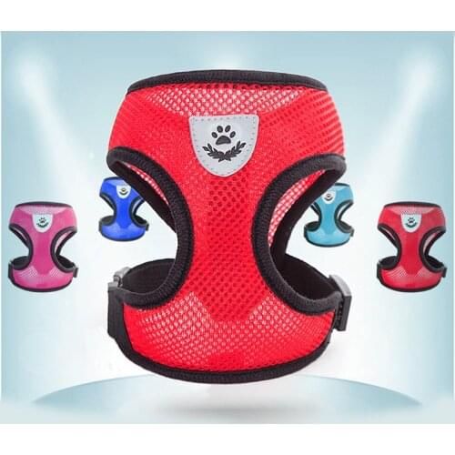 Leash-set Dog Harness Vest Puppy Cat Adjustable No Pull Reflective Dogs Cats Harness Mesh Breathable Puppy Harnesses Pet Leash