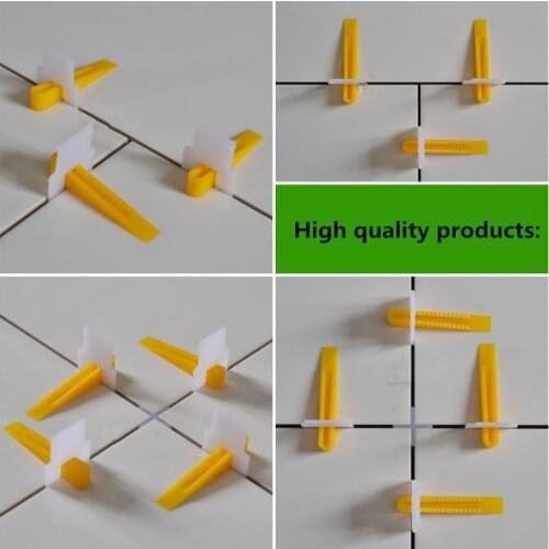 200pcs Tile Leveling System 100 Clips With 100 Wedges Plastic Spacers Tiling Tool Plastic Gap Prevent displacement