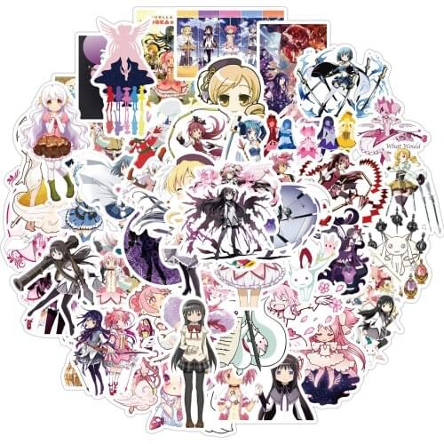 10/30/50pcs Anime Puella Magi Madoka Magica Stickers PVC Waterproof Toy DIY Motor Phone Luggage Car Laptop Notebook Kids Sticker