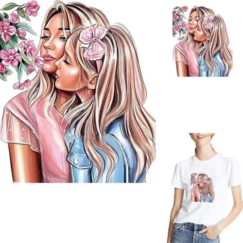 Pretty Sister Iron On Transfers For Woman Clothing DIY A-levels Thermal Stickers On T-shirt Cute Design On Clothes Patches Decor