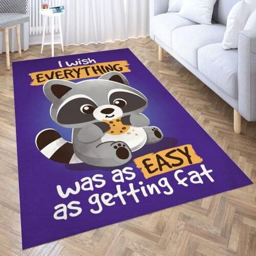 Fat raccoon Carpet for Living Room 3D Anime Cartoon Rug Gamer Teen Room Bedside Lounge Rug Kids Children Floor Mats