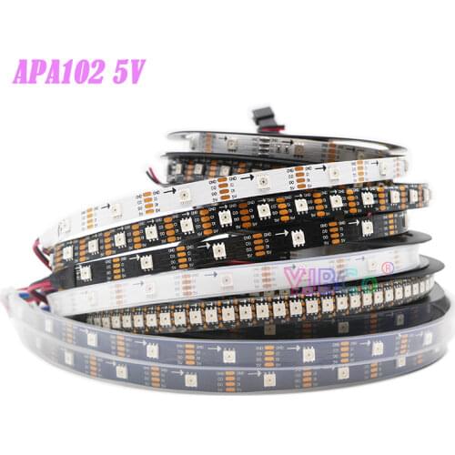 DC5V APA102 Smart pixels LED Strip addressable DATA and CLOCK seperately 30/60/144 leds/m SMD 5050 RGB Lamp Tape IP30/IP65/IP67