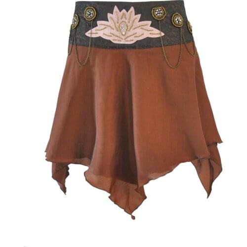 Corzzet Brown Gothic Vintage Club Womens Dance Skirts