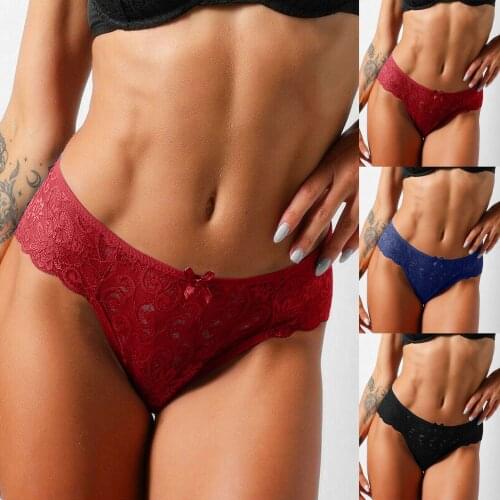 Womens Sexy Lace Panties Temptation Underwear Mid-Waist Briefs Lingerie Comfortable Underpants Brief Transparent Accessories