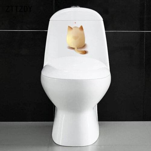 ZTTZDY 14.5*21CM Lonely Cat Back View Wall Stickers For Kids Rooms Funny Toilet Decals T2-0010