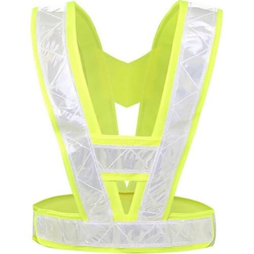High Visibility Outdoor Cycling 1 Pc V-Shaped Reflective Safety Harness Vest For Traffic for Night Riding Running Jogging