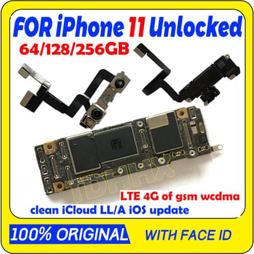100% Original Unlocked Free iCloud for iPhone 11 Motherboard with full chips Main logic board Good Plate MB LBS