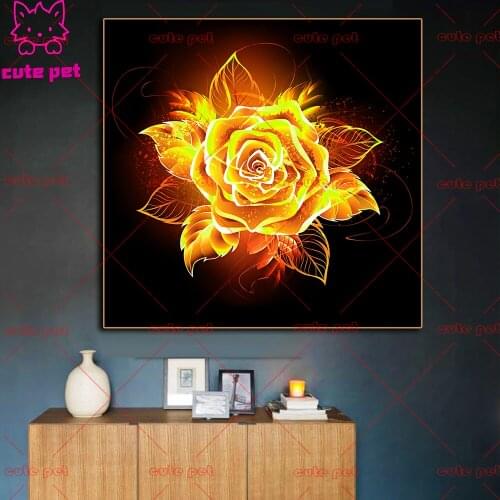 Diamond painting art 5d Golden yellow rose diy handmade embroidery kits full square/round drill home decoration diamond arts