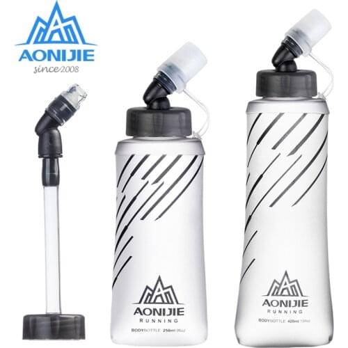 AONIJIE SD21 Soft Flask Collapsible 250ml/420ml Water Bottles Hydration Water Bladder for Running Marathon Cycling Trail Hiking
