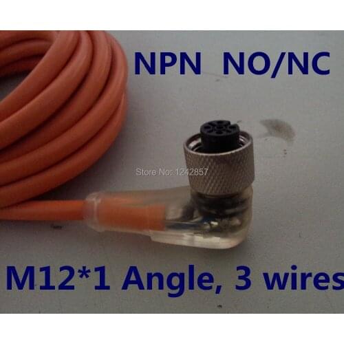 Free shipping, M12* 1, 3 wires NPN, NO/NC straight plug sensor connector female linker coupler with led light