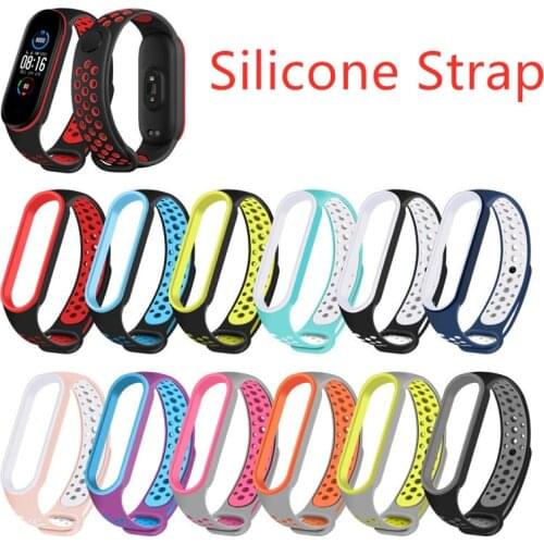 Smart Watch Bracele For Xiaomi Mi Band 5 Strap Silicone Wrist Double-Color Wrist Sports For Mi Band5 Watch band Watch Bracelet