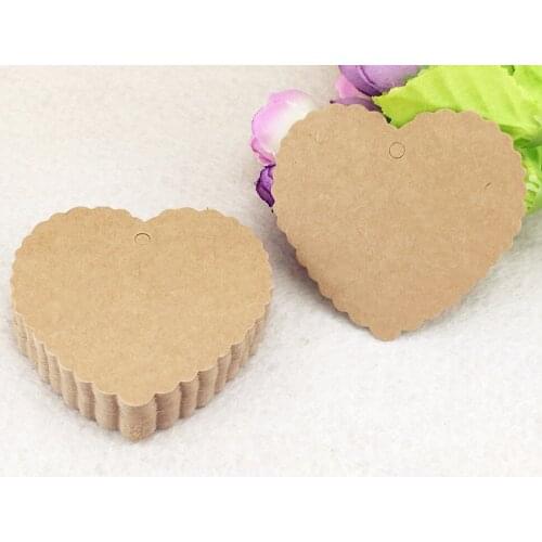 100pcs/lot Kraft Price Tags Paper Jewelry Display Card DIY Blank Hang tag Brown Paper Price Tag Packing Labels kraft gift tags