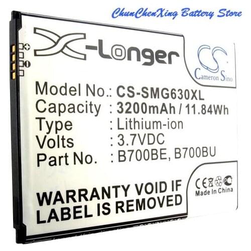 Cameron Sino 3200mAh Battery B700BC,B700BE,B700BU for Samsung I9200,I9200K,i9205,i9208,M819,M819N,T2519,T2556,T2558,T255S,L600