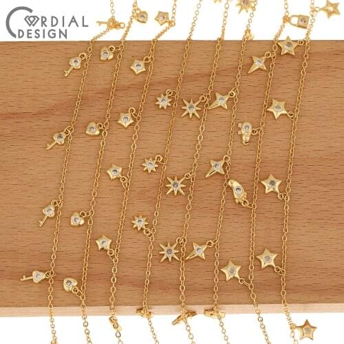 Cordial Design CZ Chains/Hand Made/DIY Accessories/Copper Chain For Necklace/Jewelry Findings& Components/Bracelets Making
