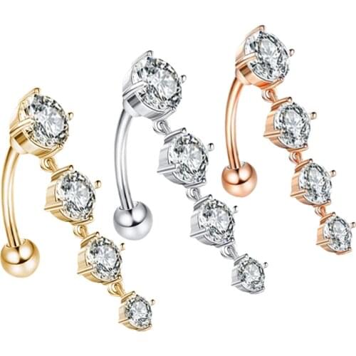 Zircon Belly Button Rings Exquisite Piercing Navel Ring Piercing Belly Nail Ring Pircing Jewelry Belly Button Piercing Rings