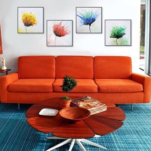 Spray Color Graffiti Green Flower Landscape Canvas Nordic Painting Wall Frameless Picture Printing Poster Room Sofa Decoration
