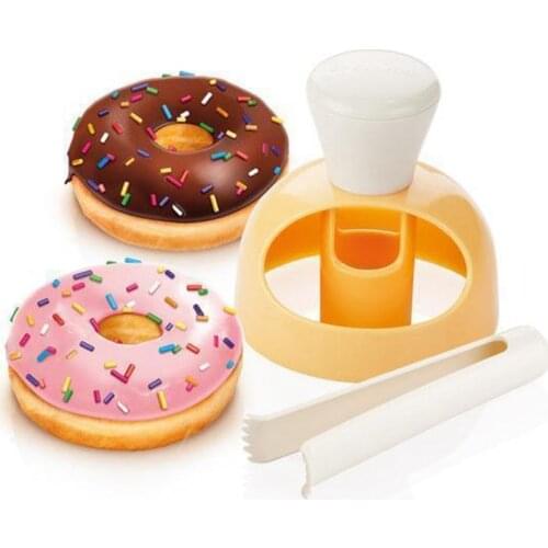 Wonderlife Donut Mold With Dipping Tongs Creative DIY Donut Baking Tools Bread Cutter Maker Food Grade ABS Baking Mold Baking