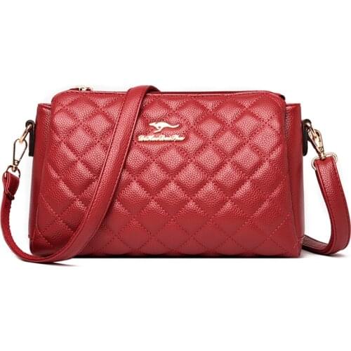 Famous Brand Ladies Shoulder Bag Luxury Diamond Lattice Handbag Female Leather Zipper Crossbody Bags for Women Sac Messenger Bag