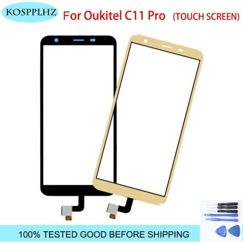 KOSPPLHZ Touch Screen For Oukitel C11 / C11 PRO Front Glass Digitizer Panel Sensor Lens Replacement +TOOLS