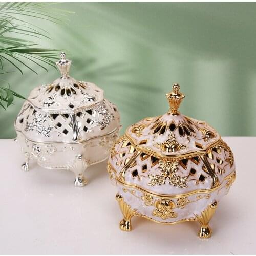 Zinc Alloy Arab Style Censer Middle East Incense Burner Home Incense Base Smoke Waterfall Silver Golden Color Evaporator Gift