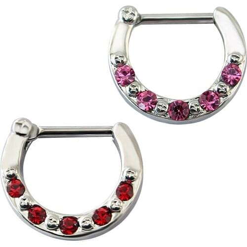 Hot Selling Indian Nose Chian 1.2*10mm Surgical Steel Septum Nose Ring Hypoallergenic Septum Clicker In Body Piercing Jewelry