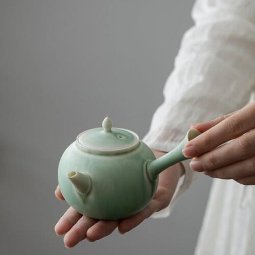 LUWU ceramic kyusu green tea kettle chinese tea pot drinkware