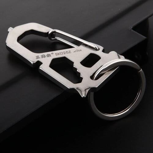 Sanrenmu SK025Z Multi Tool Outdoor EDC Tool Key Chain with Glass Breaker Spanner Bottle Opener Screwdriver for Outdoors