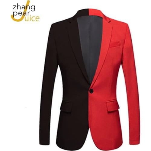 Fashion White Black Spell Color Casual Coat Men Slim Fit Suit Jacket Chic Men Suit Blazer Bolubao Hombre Men Clothing