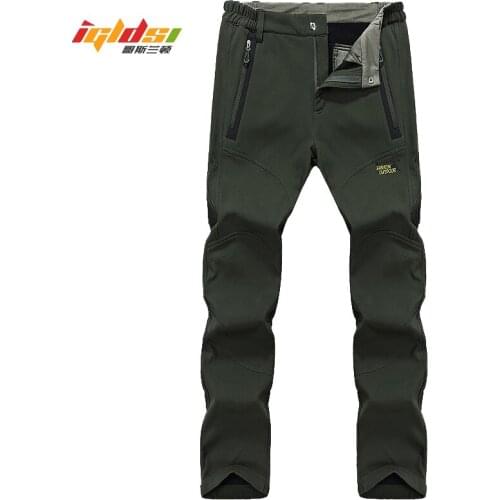 Mens Winter Fleece Sweatpants Tactical Warm Cargo Pants Male Outdoor Sports Trekking Camping Fishing Waterproof Long Trousers