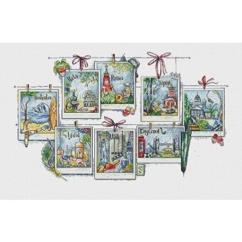 Cross Stitch Set Chinese Cross-stitch Kit Embroidery Needlework Craft Packages Cotton Fabric Floss House