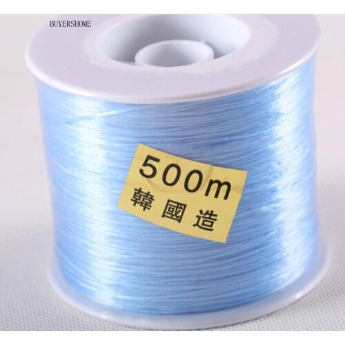 500m Sky Blue DIY Crystal Beading Stretch Elastic Thread Cord Rectangle Beading Wire Cord String for Jewelry Making N048