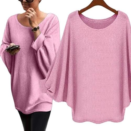 Autumn Women Sweaters Long Batwing Sleeve O Neck Sweater for Women Loose Casual Knitted Top Women Sweaters Jumpers pull
