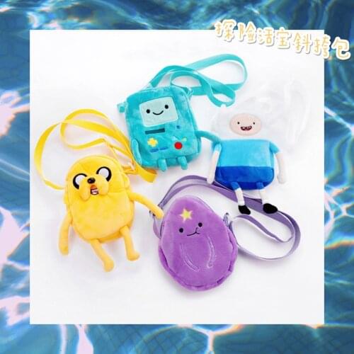 Adventure Time Plush Toys Gift Girl Pericardium Finn Jake BMO Stuffed Animal Dolls Plush Bag Shoulder Messenger Personality Bag