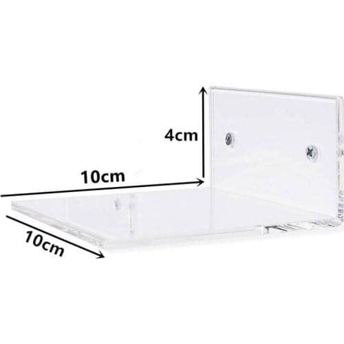 2 Pieces Bathroom Small 10cm Clear Floating Wall Display Ledge Shelf, for Bath Toiletries Household