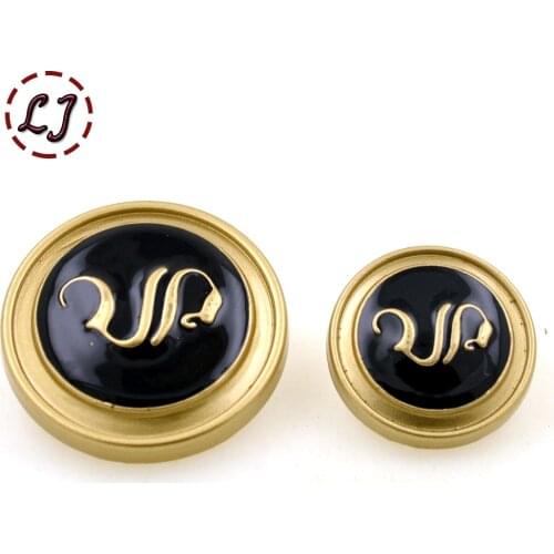 New arrived high quality fashion 10pcs/lot 18mm 25mm gold metal buttons for clothing pants sewing accessories scrapbook DIY