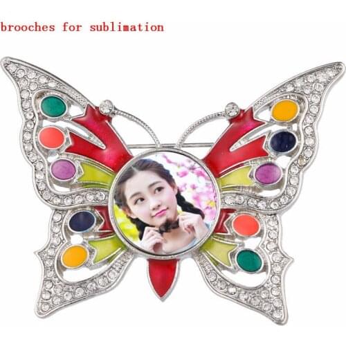 Blank brooch for sublimation fashion butterfly brooches for thermal transfer printing DIY jewelry new 2018 style wholsale