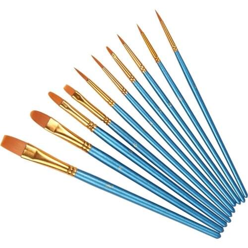 Hot Selling 10 piece blue pen rod oil painting pen watercolor pen nail polish Gouache painting pen set