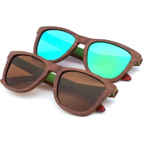 New 100% Real Wood Sunglasses Polarized Handmade Female Bamboo Womens Sunglass Sun glasses Men Gafas Oculos De Sol Madera