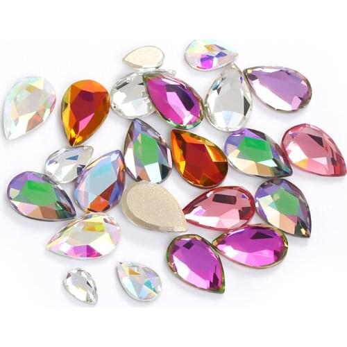 7x10mm Flatback Rhinestones K9 Glass Nail Rhinestones Korean Style Nail Decoration Crystal Strass Glue On Nail Art Accessories