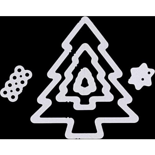 Christmas Tree Cutting Dies Stencils Template DIY Scrapbook Album Embossing Card