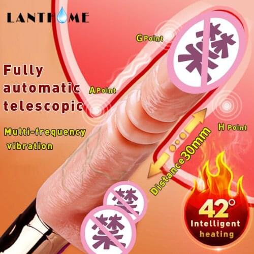 USB Rechage Realistic Huge Dildo Vibrator Automatic Telescopic Heating Penis Vibrator Erotic Sex Products Adult Toys for Women