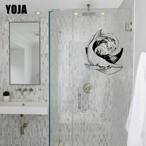 YOJA 25x26CM Stylish Room Decorated Bathroom Whale Wall Sticker Bathroom Shower Decals G2-0526