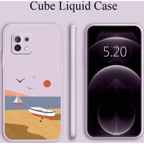Boat Liquid Silicone Soft Case For Xiaomi Mi 11 11i 10T 9T Pro Lite 10 10S 9 8 lite Pro Poco F2 X2 F3 Pro Shockproof Phone Cover