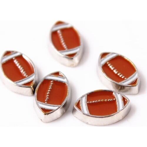 12pcs/lot American Football Floating Charms Enamel Sports Charms Living Glass Memory Lockets DIY Jewelry 2010