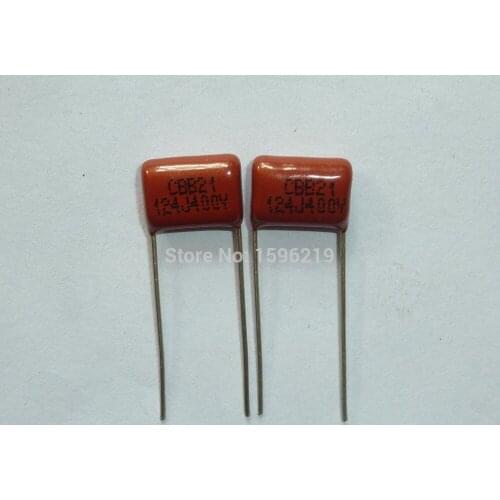 20pcs CBB capacitor 124 400V 124J 0.12uF 120nF P10 CBB21 Metallized Polypropylene Film Capacitor