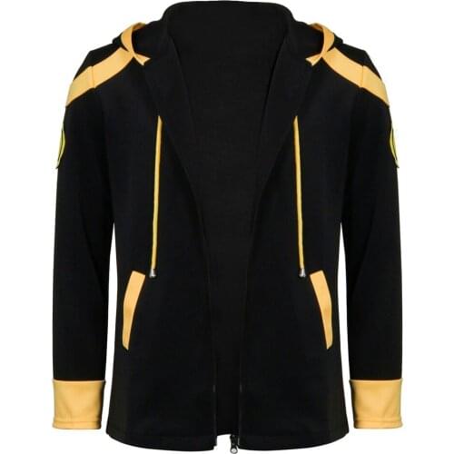 707 Cosplay Costume Mystic Messenger 707 Saeyoung Choi Cosplay Hoodie with Zipper Unisex Black Color Jacket