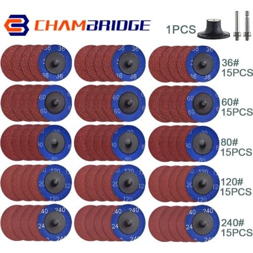 75PCS Quick Change Discs 2 Inch Grinder Roloc Sanding Discs Zirconia Sanding Discs with 1/4" Holder for Die Grinder Grind Polish
