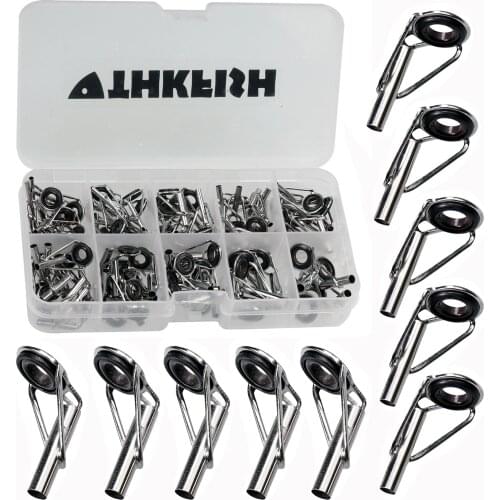 90Pcs/set #1.6-#3.2 Fishing Rod Guide Guides Tip Set Spare Parts Rod Tip Tops Stainless Silver Rod Parts Fishing Repair Kit