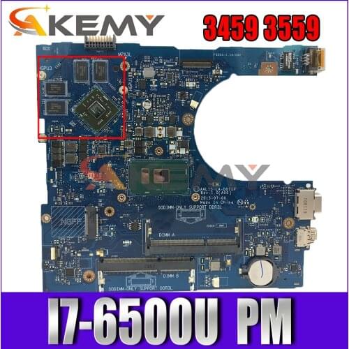 Akemy Brand New I7-6500U FOR Dell vostro 3459 3559 Laptop Motherboard AAL15 LA-D071P VGAport CN-0HYCVR HYCVR Mainboard100%Tested