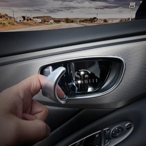 Interior Accessories Door Handles Bar Knob Handle Wrist Decorative Sticker Cover Trim For Infiniti Q50 JX35 QX60